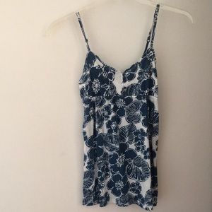 Aeropostale Size S Blue and White Floral Tanktop